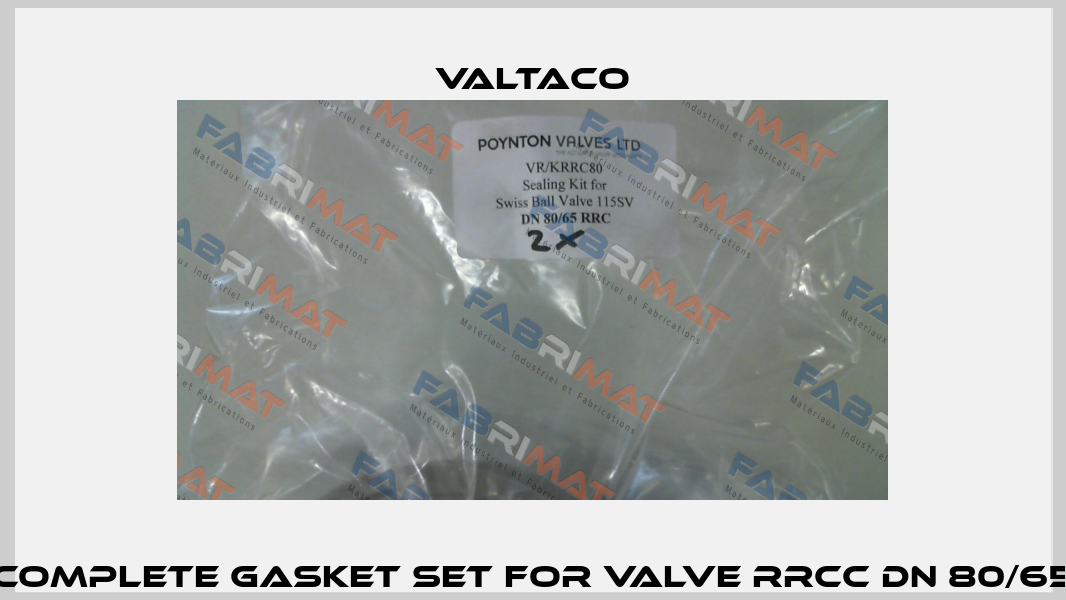 Complete gasket set for valve RRCC DN 80/65 Valtaco