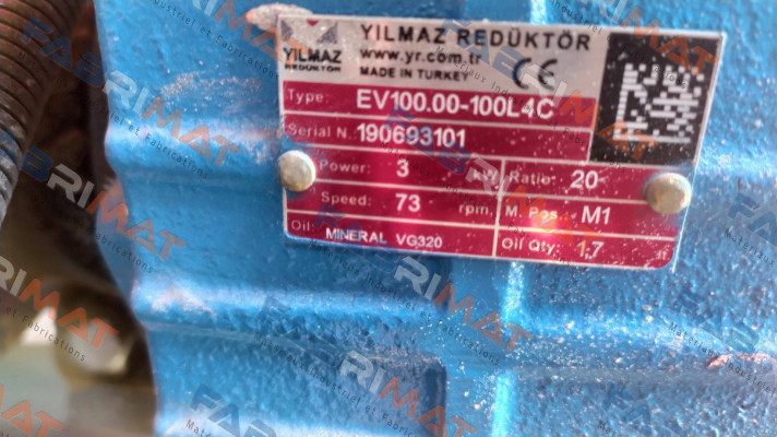EV100.00-100L/4 Yılmaz Redüktör