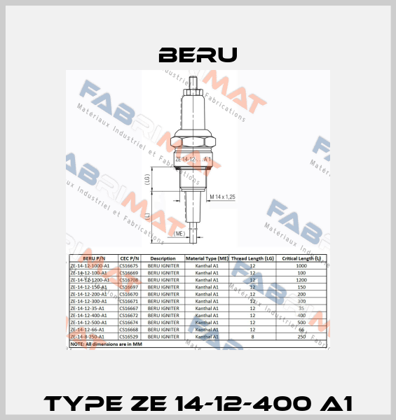 Type ZE 14-12-400 A1 Beru