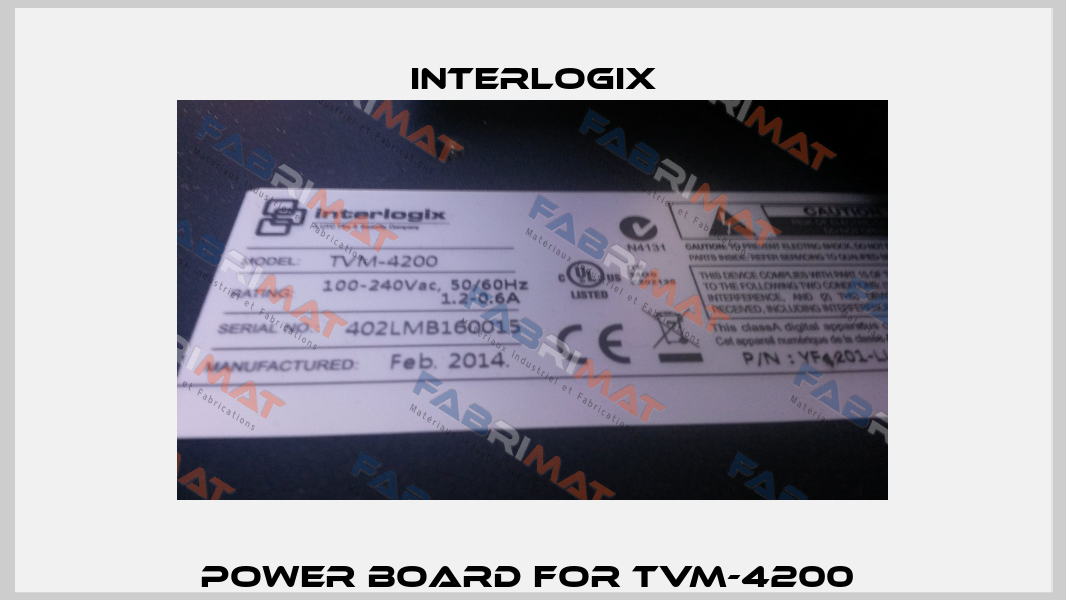 Power Board For TVM-4200  Interlogix
