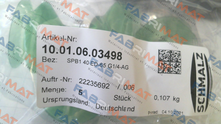 10.01.06.03498 / SPB1 40 ED-65 G1/4-AG Schmalz