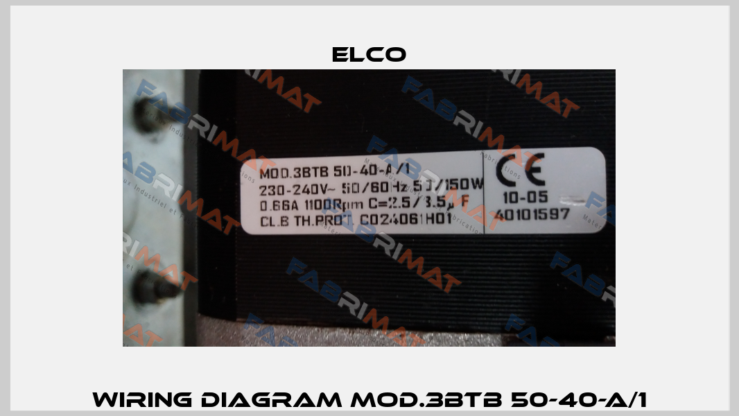 Wiring diagram MOD.3BTB 50-40-A/1 Elco