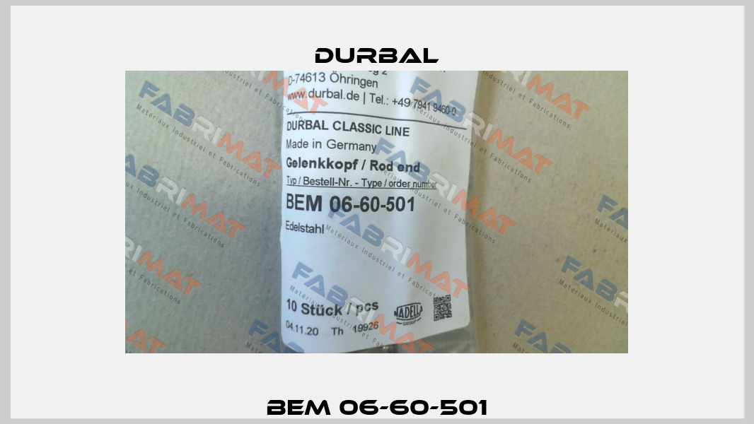 BEM 06-60-501 Durbal
