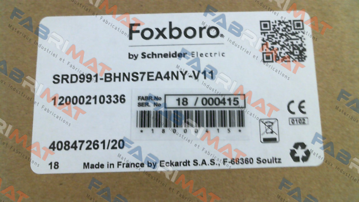 SRD991-BHNS7EA4NY-V11 Foxboro