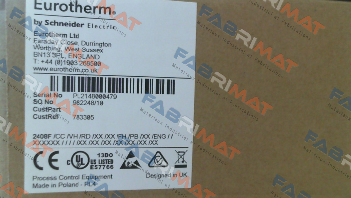 2408F/CC/VH/RD/XX/XX/FH/PB/XX/ENG/ / XXXXXX/////////////////// Eurotherm