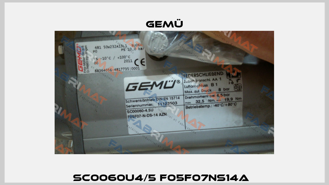 SC0060U4/5 F05F07NS14A   Gemü