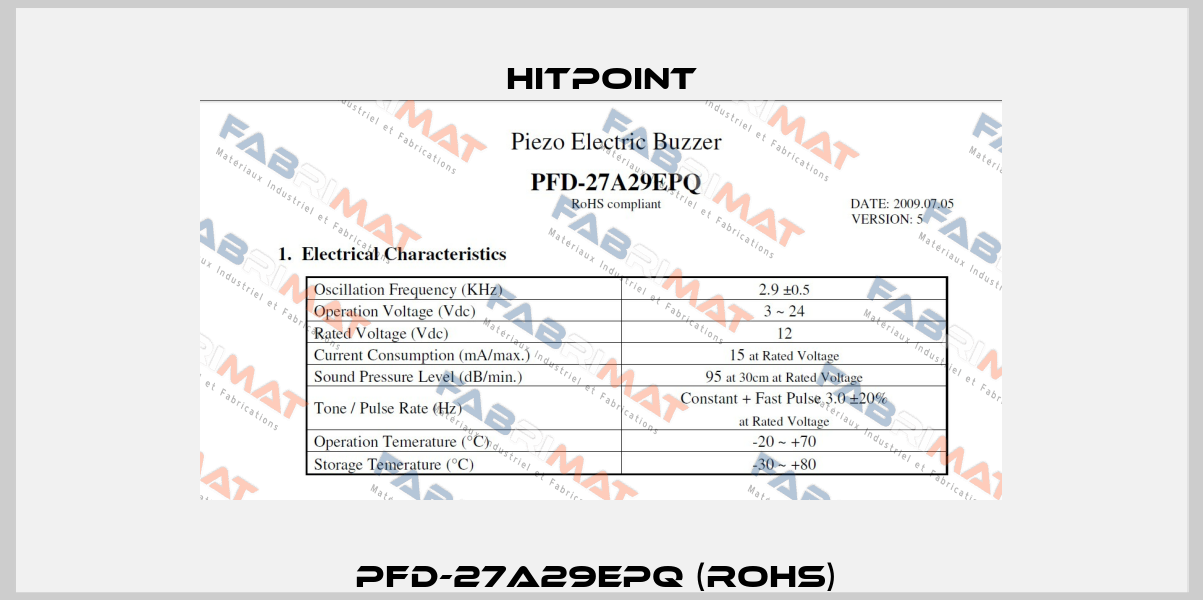 PFD-27A29EPQ (RoHS)  Hitpoint