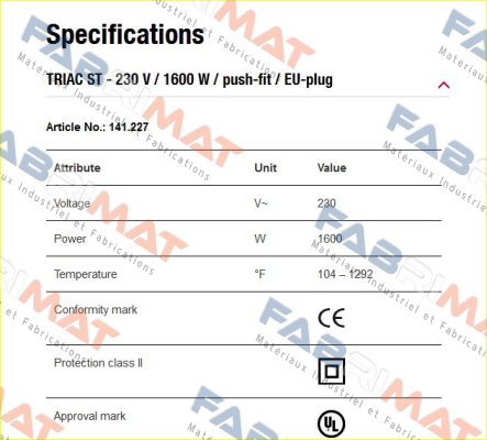 141.228 / Triac ST 120V/1600W Leister