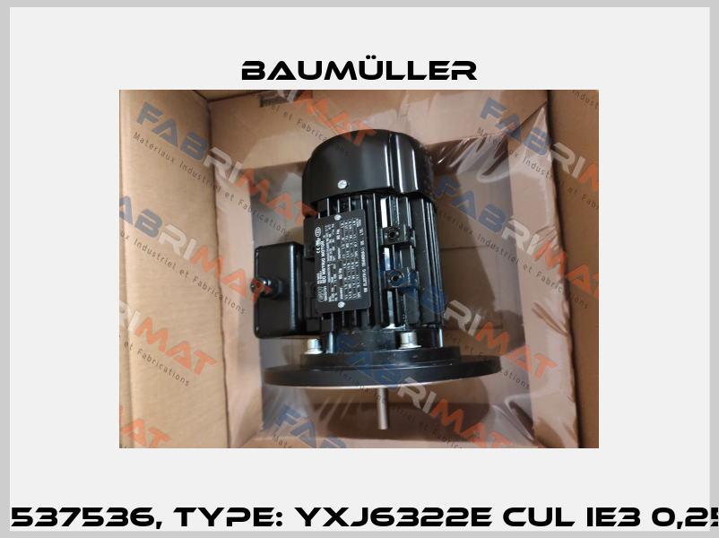 P/N: 537536, Type: YXJ6322E cUL IE3 0,25kW Baumüller