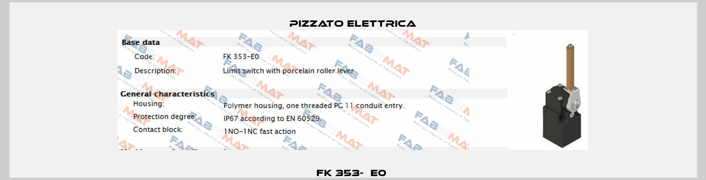 FK 353-⁠E0  Pizzato Elettrica