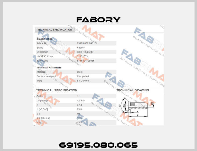 69195.080.065 Fabory