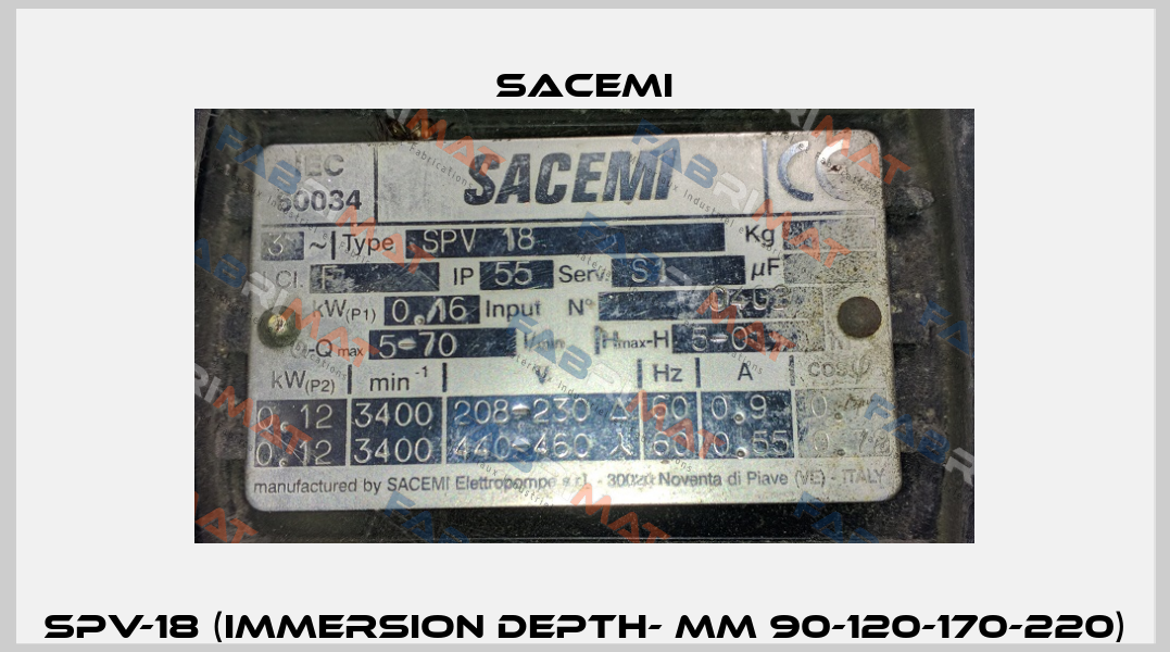 SPV-18 (Immersion depth- mm 90-120-170-220) Sacemi