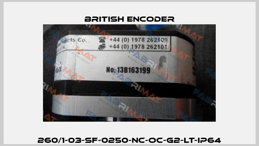 260/1-03-SF-0250-NC-OC-G2-LT-IP64 British Encoder