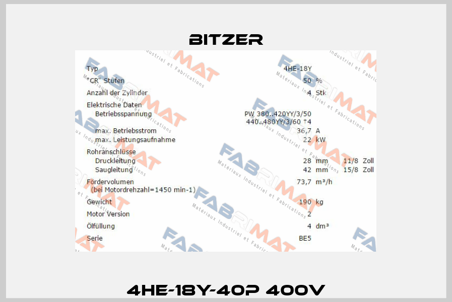 4HE-18Y-40P 400V Bitzer
