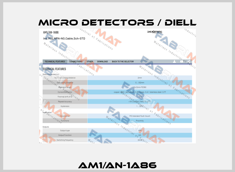 AM1/AN-1A86 Micro Detectors / Diell