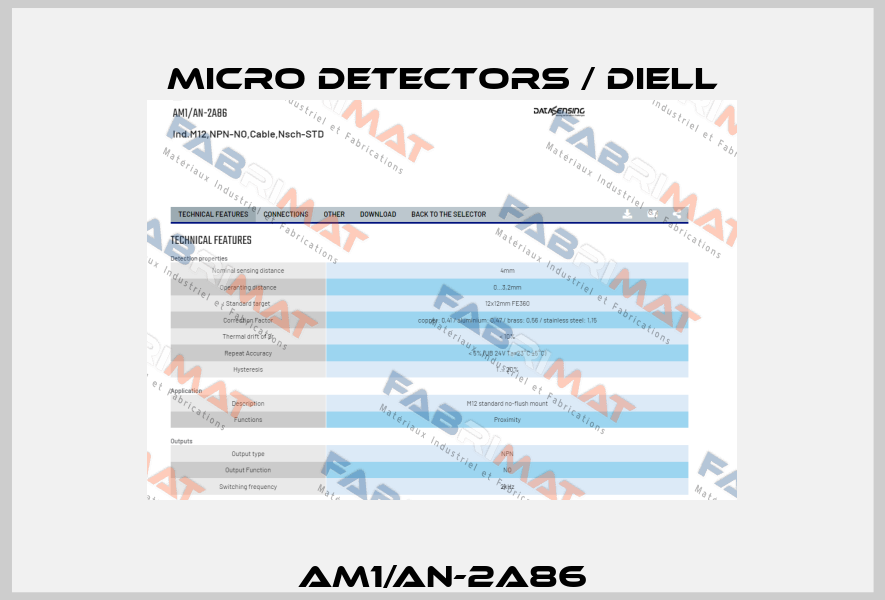 AM1/AN-2A86 Micro Detectors / Diell