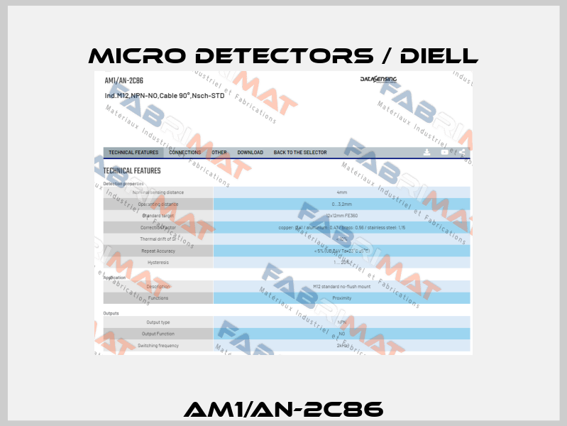AM1/AN-2C86 Micro Detectors / Diell