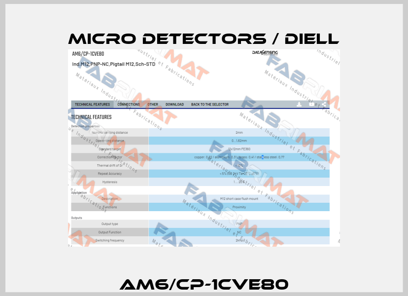AM6/CP-1CVE80 Micro Detectors / Diell