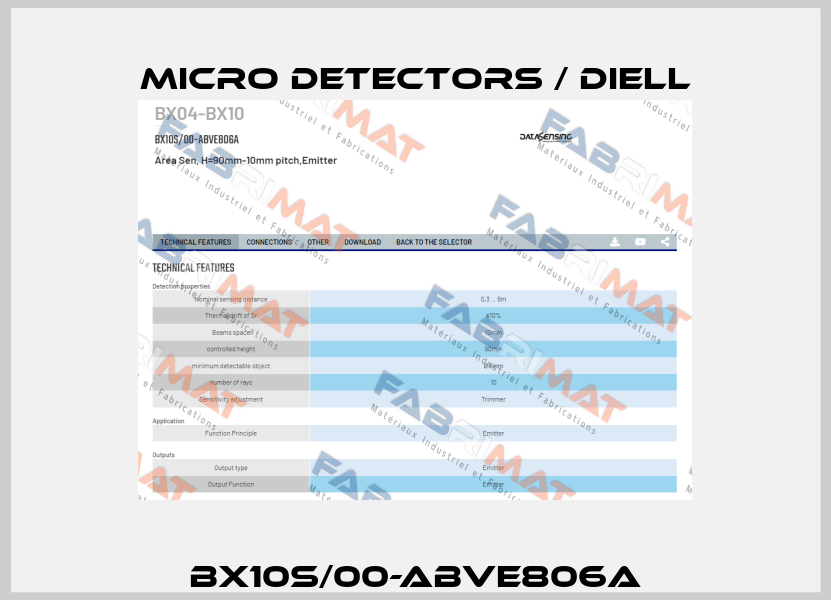 BX10S/00-ABVE806A Micro Detectors / Diell