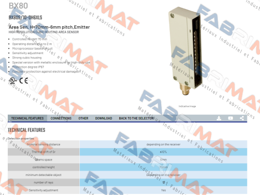 BX80S/10-0H6XLS Micro Detectors / Diell