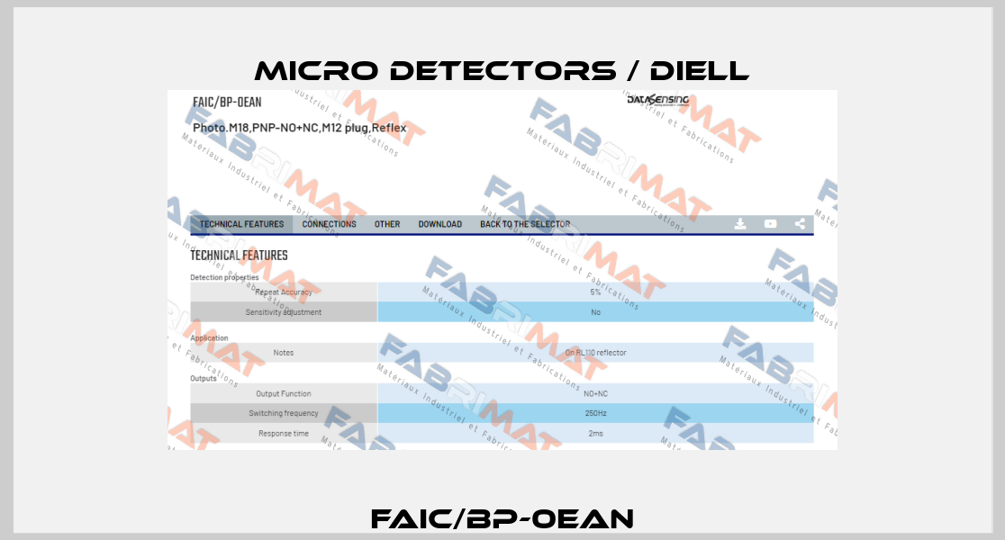 FAIC/BP-0EAN Micro Detectors / Diell