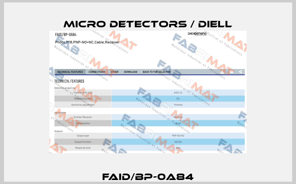 FAID/BP-0A84 Micro Detectors / Diell