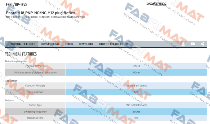 FFRL/0P-1EV5 Micro Detectors / Diell (now Datasensing)