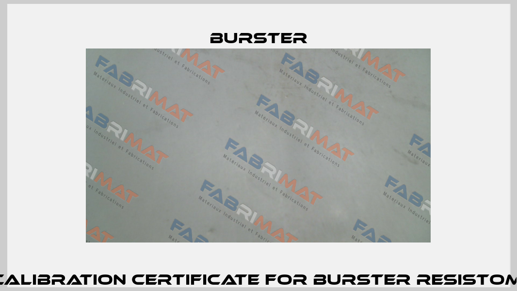 DAkkS Calibration Certificate for Burster RESISTOMAT 2316 Burster