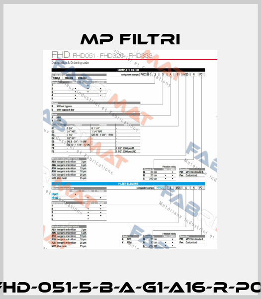 FHD-051-5-B-A-G1-A16-R-P01 MP Filtri