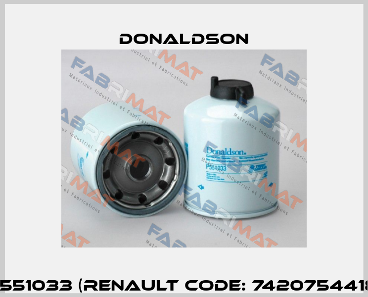 P551033 (Renault code: 7420754418) Donaldson