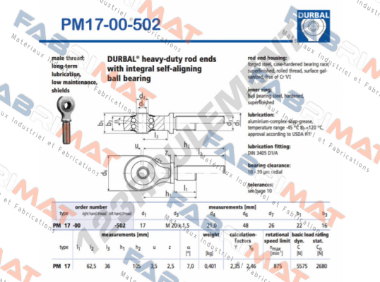 PM 17-00-502 Durbal