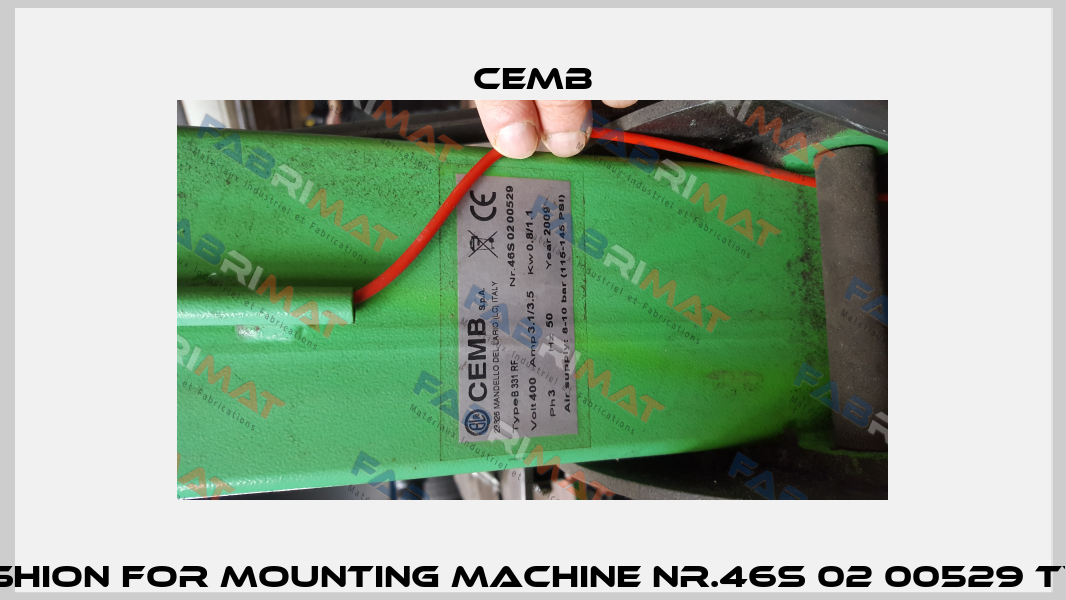 Plastic cushion for mounting machine Nr.46S 02 00529 Type B 331 RF Cemb
