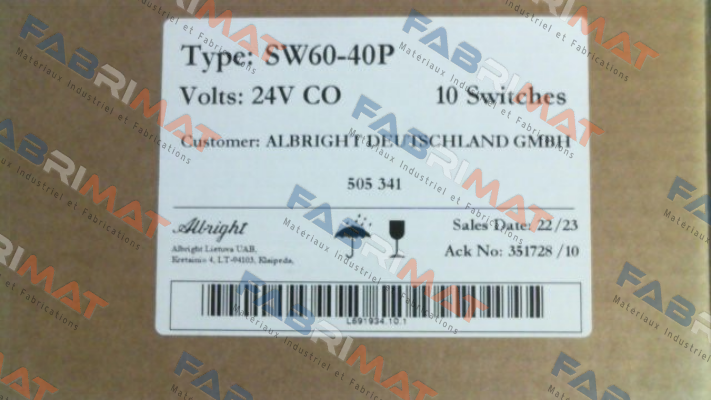 505341 SW 60-40 P 24V CO Albright