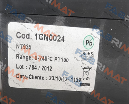 P/N: 1CN0131 Type: NT935 Tecsystem