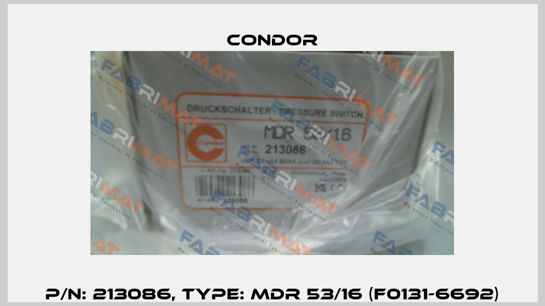 P/N: 213086, Type: MDR 53/16 (F0131-6692) Condor