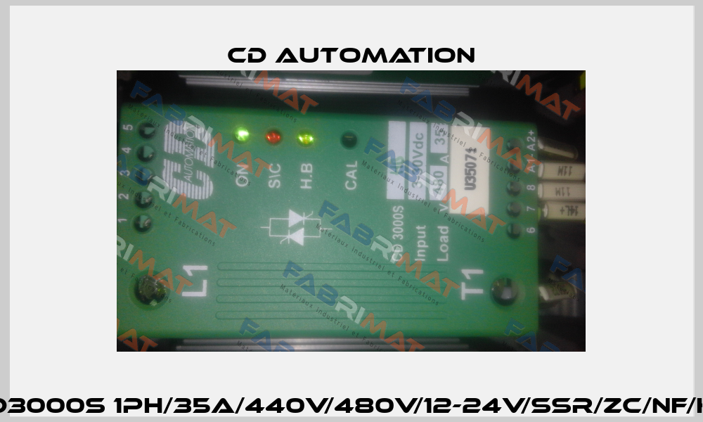 CD3000S 1PH/35A/440V/480V/12-24V/SSR/ZC/NF/HB CD AUTOMATION